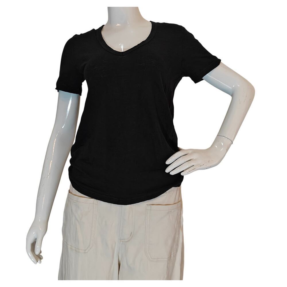 Isabel Marant Étoile Black V Neck Short Sleeve Tee Womens